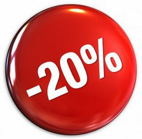 20 percent discount red round